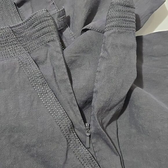 Eileen Fisher Linen Blend Casual Pants Gray Wide Leg L/XL - Picture 4 of 7